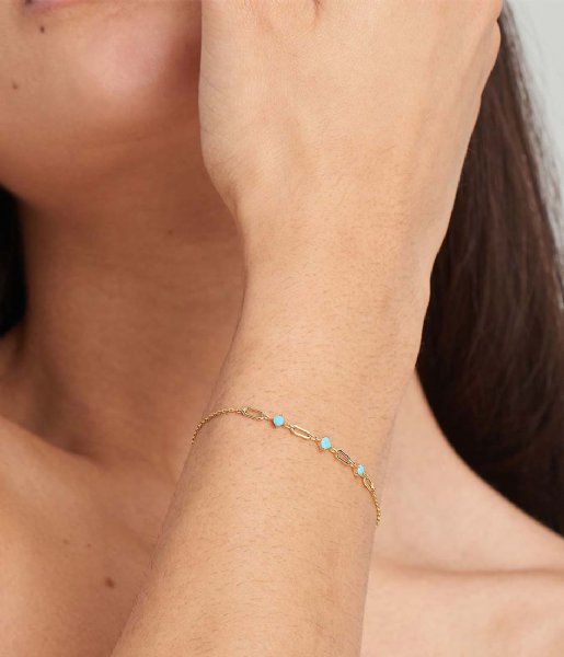 Ania Haie  Turquoise Link Bracelet Gold